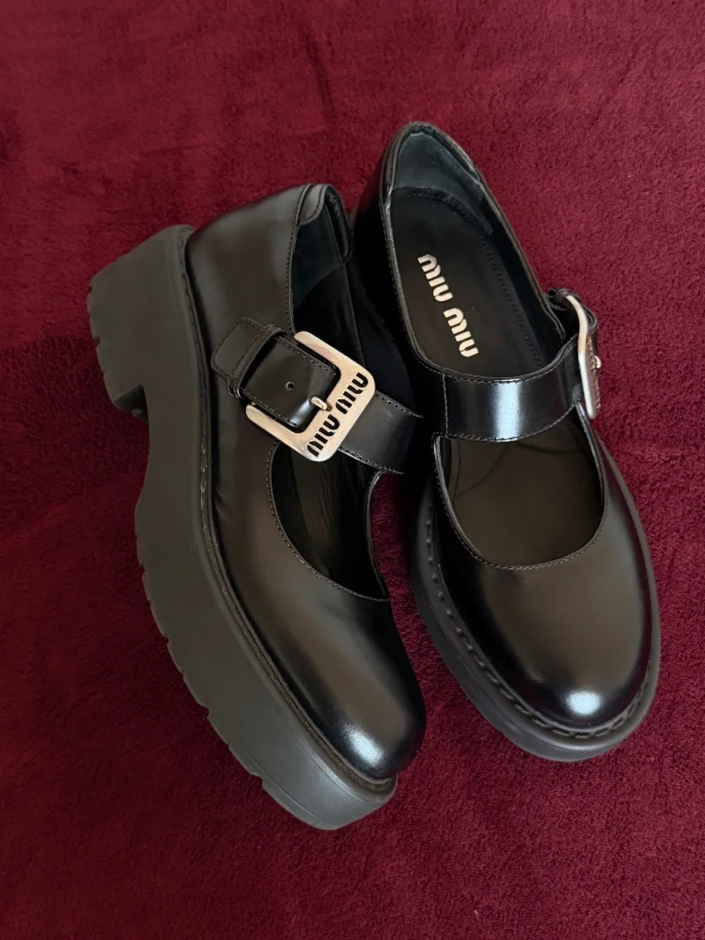 Miu Miu Black Leather Platform Mary Janes – Nearly New
